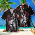 Roses Skull Romance Couple Hawaiian Shirt Style Gift