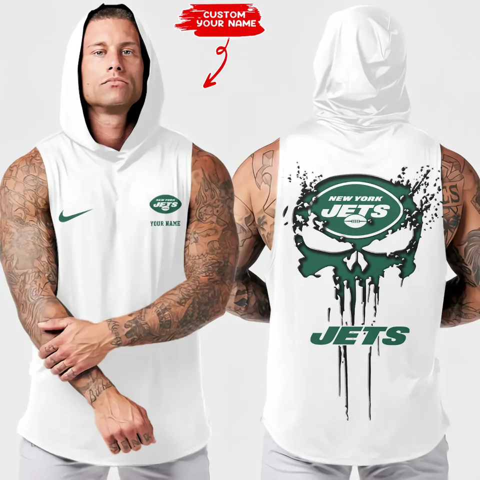 New York Jets Men Workout Hooded Tank Top
