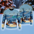 Royal Air Force Chinook Hc American Airlines In The Snowy Christmas Sky Ugly Sweater Best Gift
