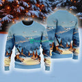 Royal Air Force Grob G 115e Tutor T American Airlines In The Snowy Christmas Sky Ugly Sweater Best Gift