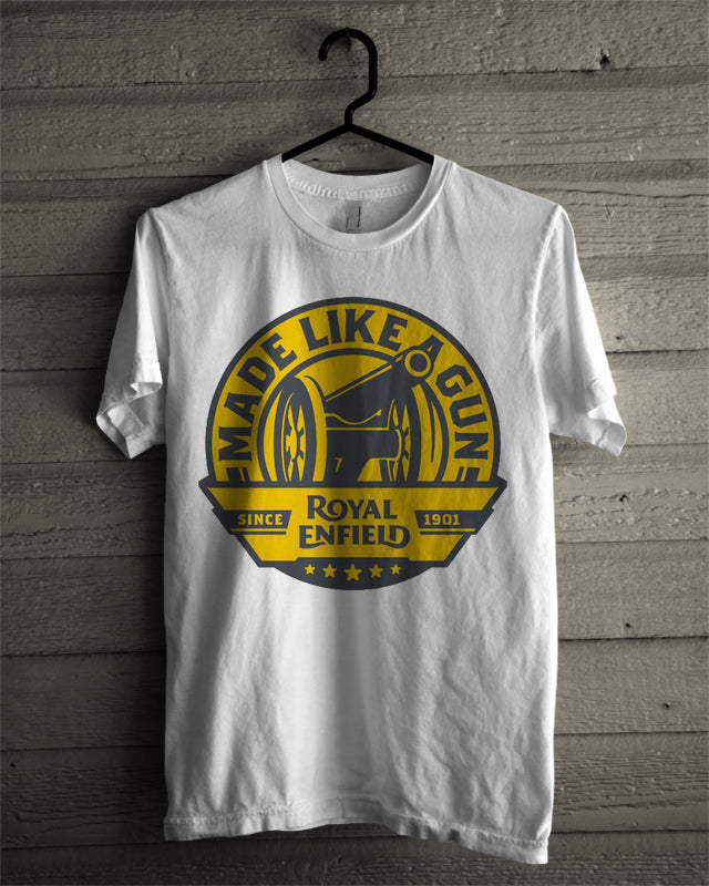 Royal Enfield White Tee Hoodie, Sweatshirt | PureTeeCo.com