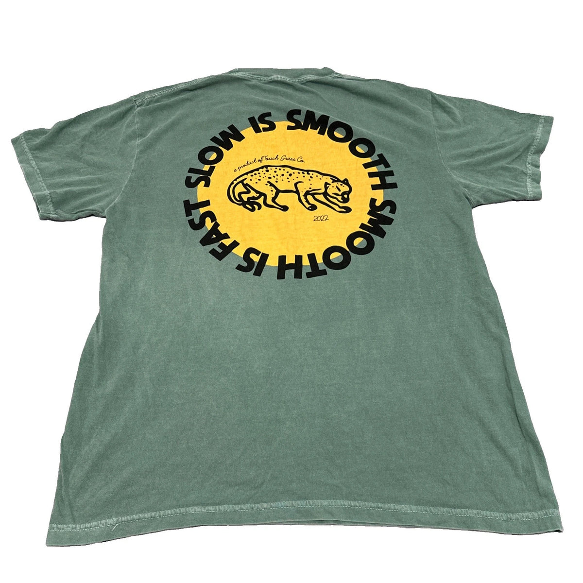 Touch Grass Co “SLOW IS SMOOTH ” Graphic Tee Size Large Made In USA Image 1 of 4