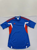 Adidas Mens Blue Stripe Short Sleeve Climalite Jersey S Thailand