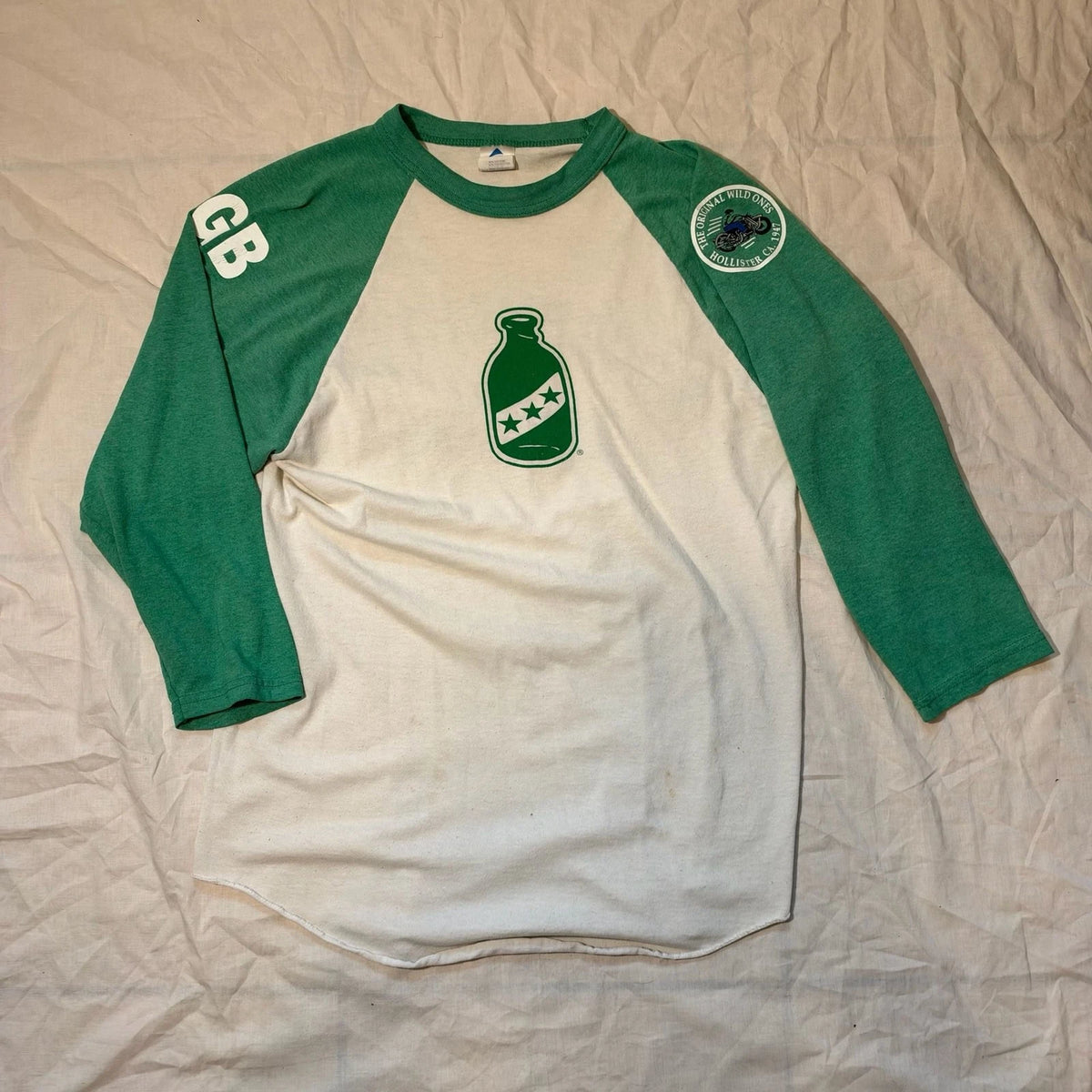 Vintage Green Boozefighters Est 1946 Raglan Baseball Shirt Size Medium