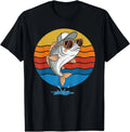 Retro Sunset Fish with Sunglasses T-Shirt