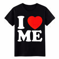 I Love Me Red Heart Self Love Graphic T-Shirt Positive Quote Casual Short Tee