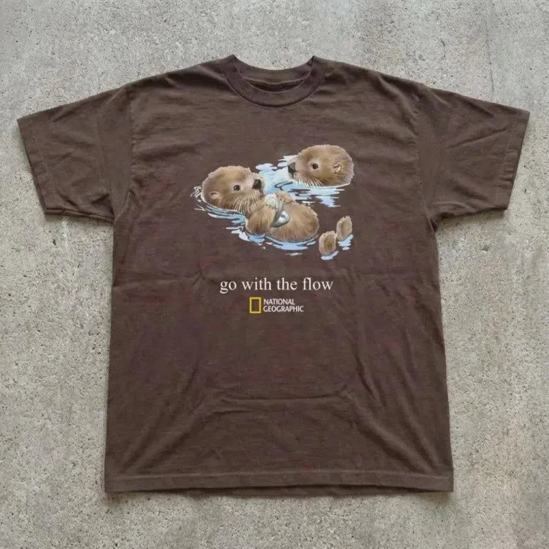 Go With The Flow Shirt Otter National Tee Wildlife Nature Lover Otter Gift