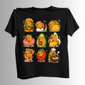 Capybara Food Kawaii Cute Animal Foodie Funny Cartoon T-Shirt