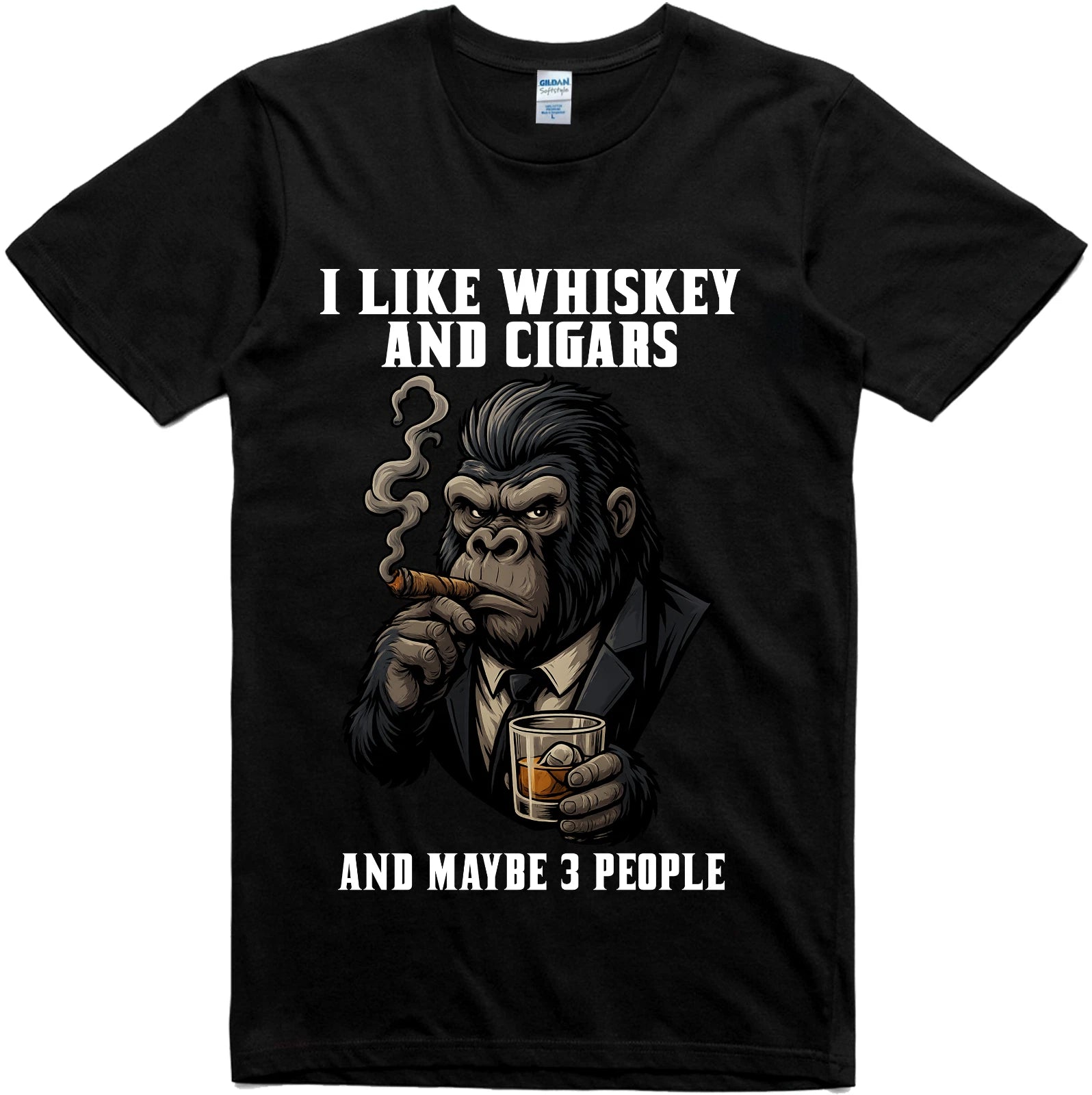 Mens Funny T-Shirt Angry Gorilla Design Regular Fit 100% Cotton Tee