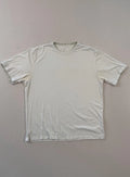 Mens Cream White Cotton T Shirt Size S Minimalist Basic Streetwear Y2K Crewneck