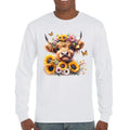 Highland Cow Flowers Long Sleeve T-shirt Country Cowgirl Sunflower Farmhouse