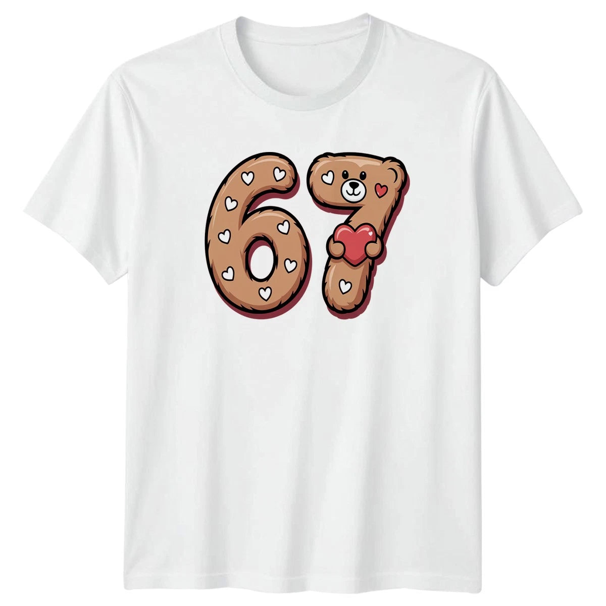 Celebrating My 67th Birthday Cute T-Shirt Teddy Bear Heart Milestone