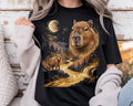 Capybara Howling Moon Animal Lover Pet Rodent Comfort Tee Graphic Shirt Gift Image 1 of 4