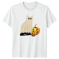 Cute Ghost Cat And Spooky T-Shirt Ghost Cat Jack O Lantern Halloween Gift