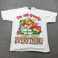 Vintage Christmas Shirt Mens Large White Sun Sportswear Santa Cat  USA 90s Image 1 of 4