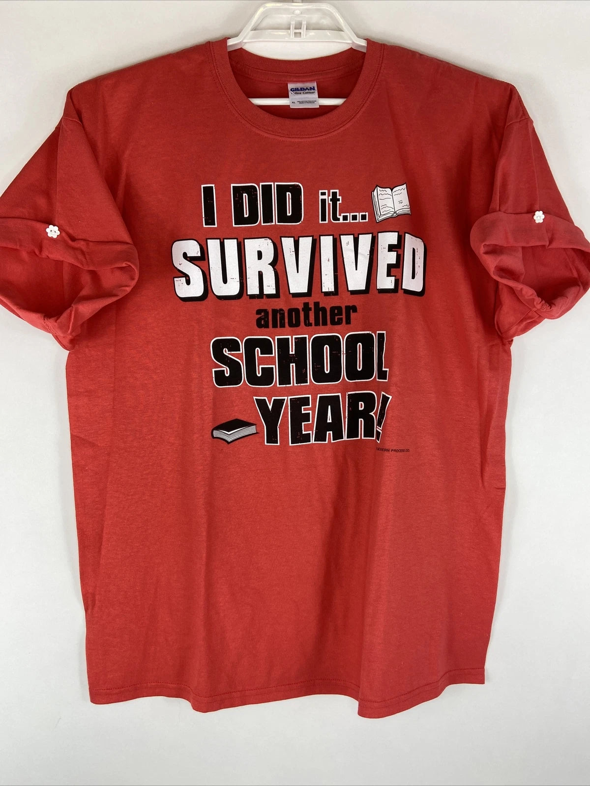 Back to School Teacher T-Shirt "I did it....SURVIVED another School Year" Red