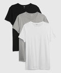 Gap Shirt Mens Large Black Gray White Cotton Crew 3 Pack Undershirt Classic NEW