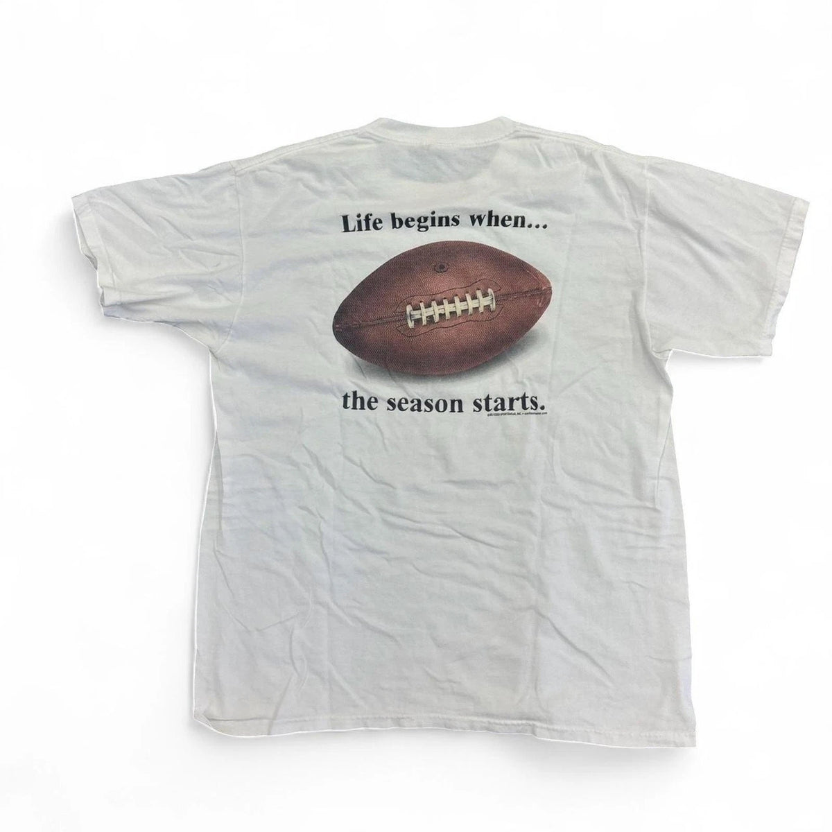 Vintage retro 90s football season Anvil Men's White T-shirt Larege Size T Shirt
