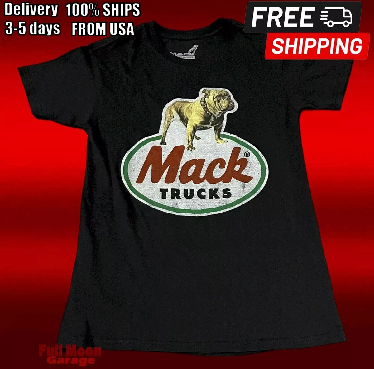 Mack Trucks Bulldog Vintage American Trucker Driver Logo Graphic T-Shirt