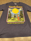 Chemistry TOUCH GRASS  Graphic T-Shirt Medium Outdoors Camping Hiking Retro Navy