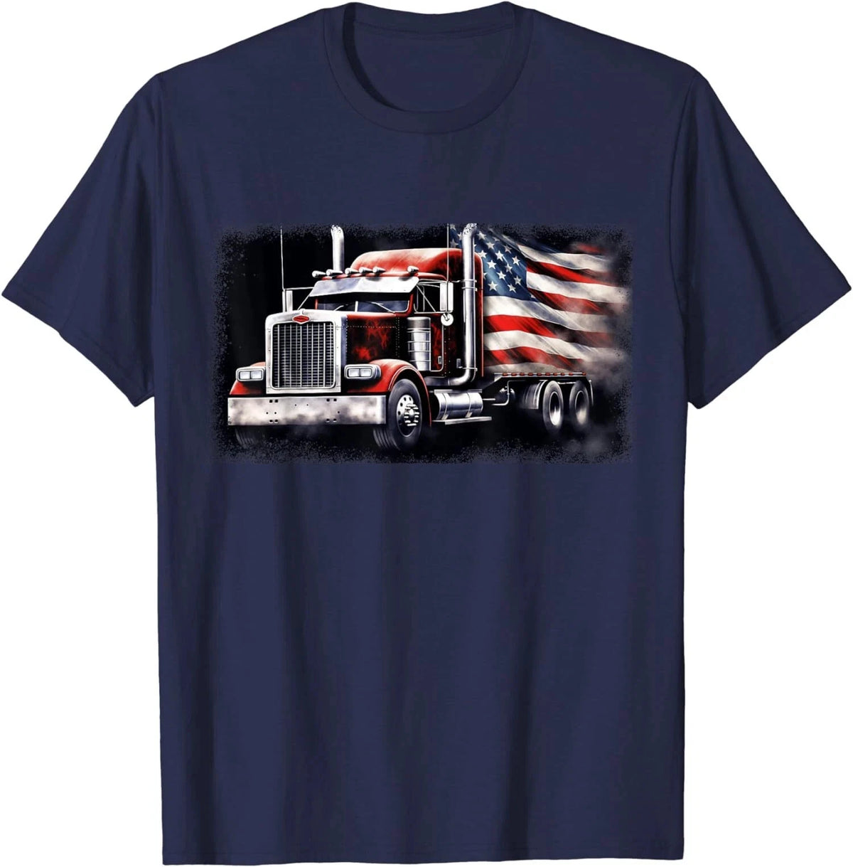 US American Flag Semi Truck Driver Trucker Gifts Unisex T-Shirt