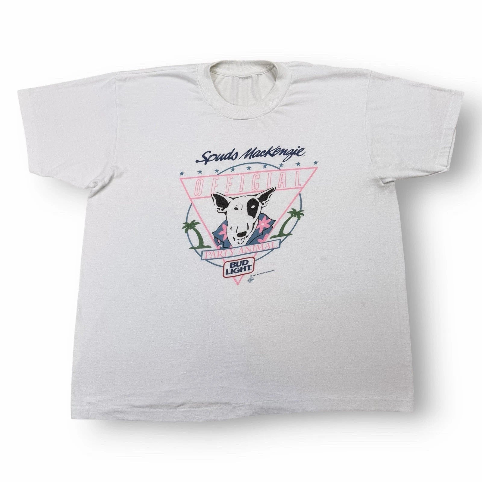 Vintage 80s Budweiser Spuds Mackenzie Party Animal T-Shirt Men’s Size 2XL USA