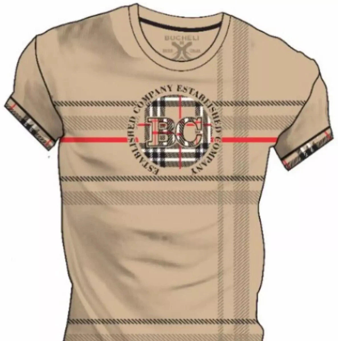 Men's Bucheli T Shirt,Italian Style,Cotton,Slim Fit,Stretch S to XL…A15.