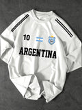 Men's Streetwear T-Shirt Argentina #10 Flag Graphic Print Crew Neck Short
