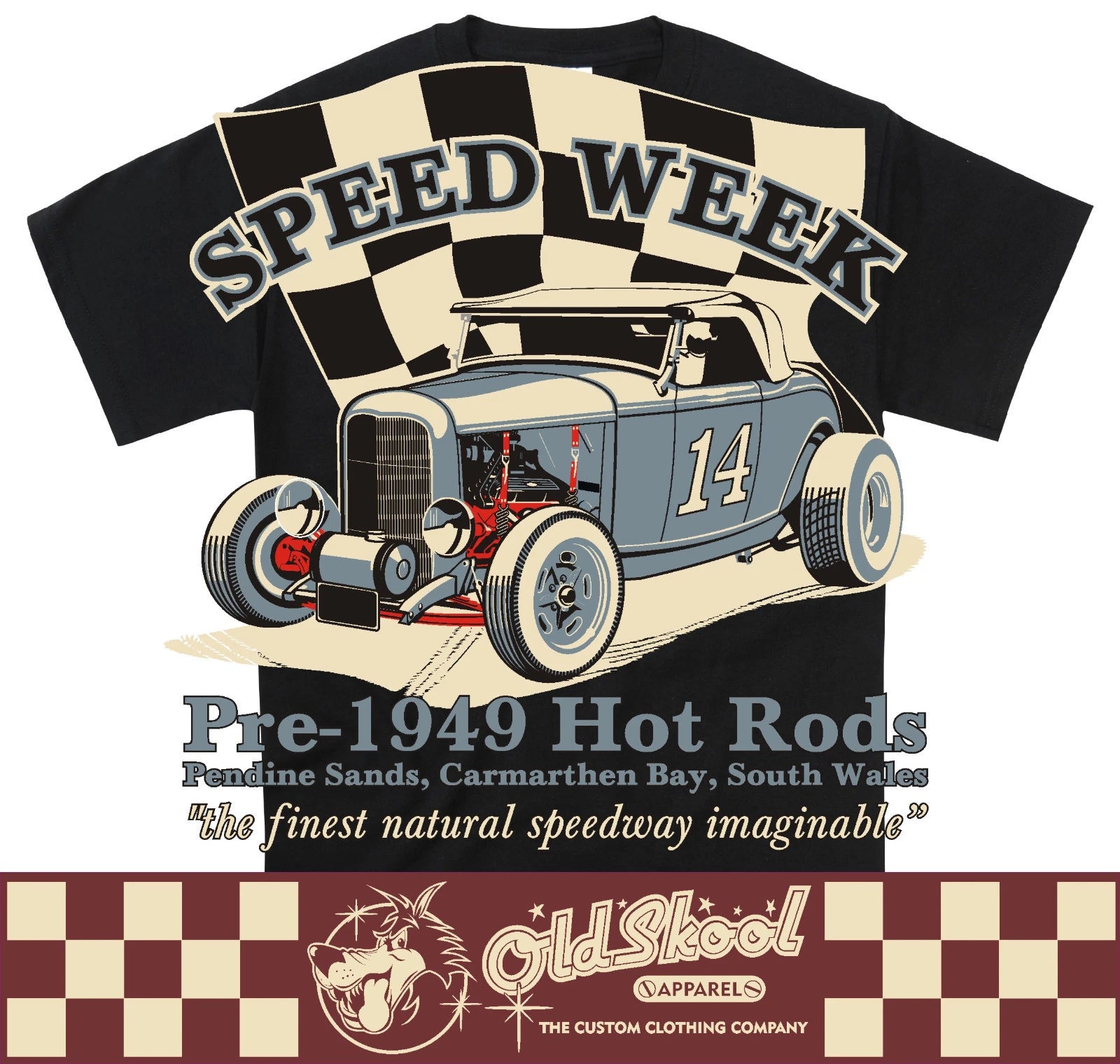 Classic Car Pendine Hotrod Racer 30's Ford Coupe T Shirt Retro Original S-5XL