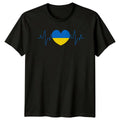 Ukraine Heartbeat Flag Patriotism Mens T-Shirt Ladies Graphic Tee Unisex