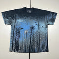 y2k Tony Hawk Shirt Size XL Trees Forest Haunted Woods Graphic Goth Grunge Skate