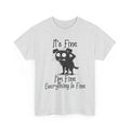 I'm Fine Dog Shirt Funny Stressed Anxiety Sarcastic Meme Sketch Graphic Tee Gift Image 1 of 2