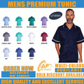 Mens Premium Tunic Uneek Healthcare Hospital Nurse Salon Spa Barbers Plain UC924