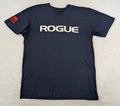 Rogue Fitness T Shirt Mens L Blue Cotton Blend USA Flag Logo Training Gym