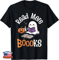 Ghost Reading Read More Books Halloween Librarian Teacher T-Shirt