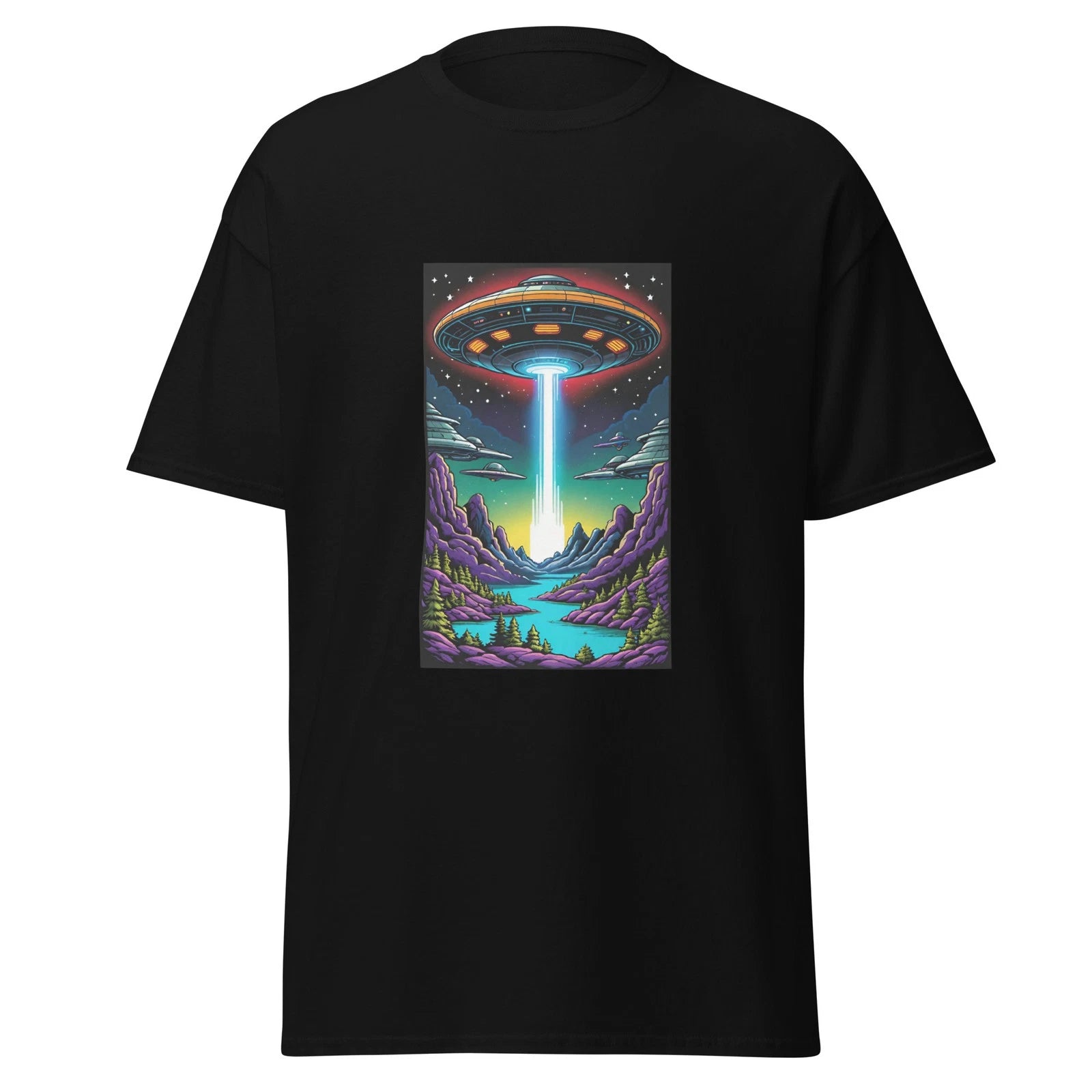 UFO Canyon Encounter T-Shirt UAP Sci-Fi Flying Saucers