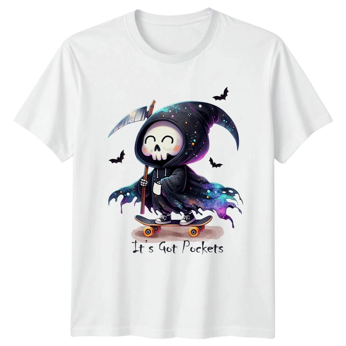 Its Got Pockets T-Shirt Cute Grim Reaper Skateboarding Gift For Him And Her
