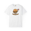 USA Burger Illustration T-Shirt | Patriotic Cheeseburger Tee, Cotton, Funny Tee
