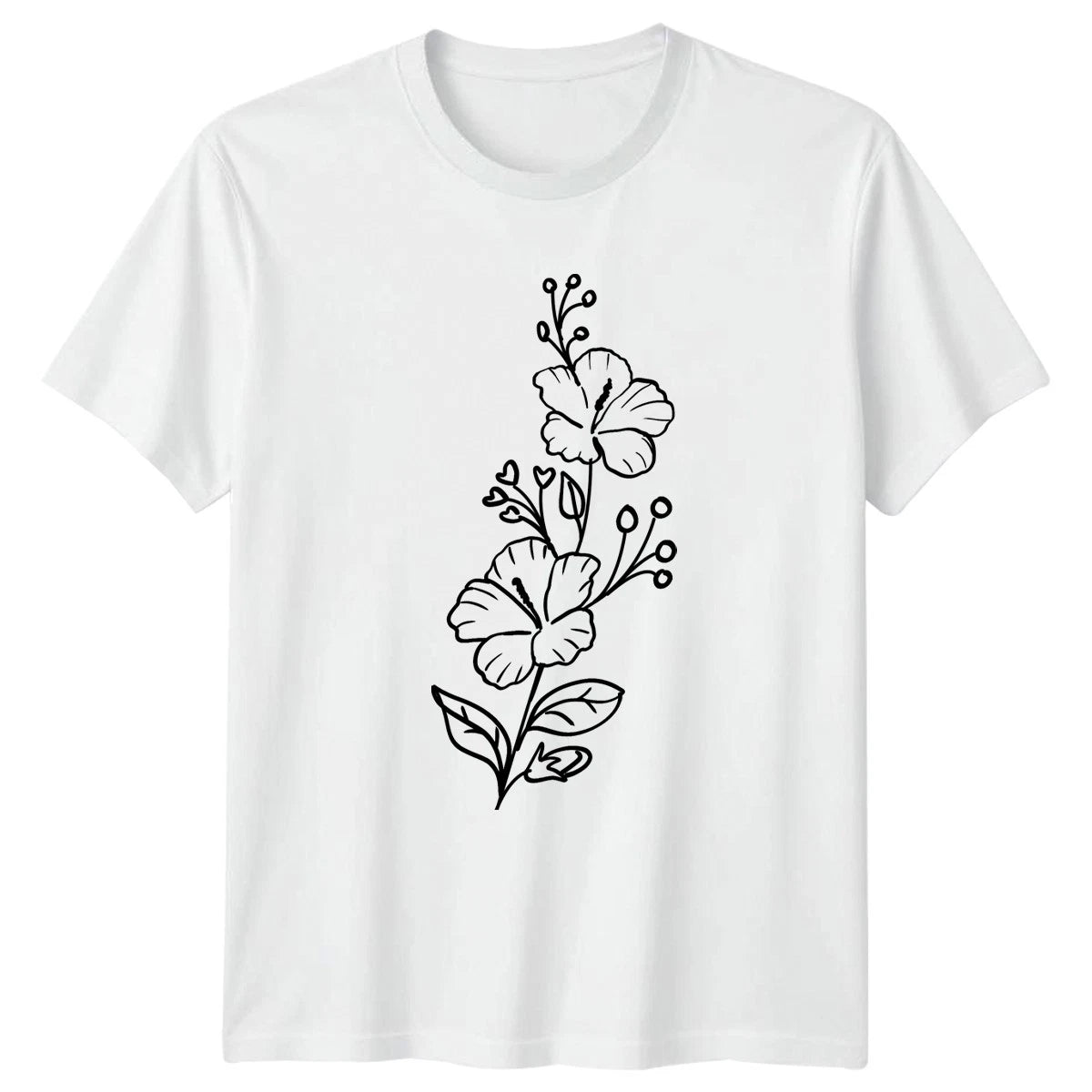 Botanical Flower Sketch Nature Art T-Shirt Botanical Floral Birthday Gift