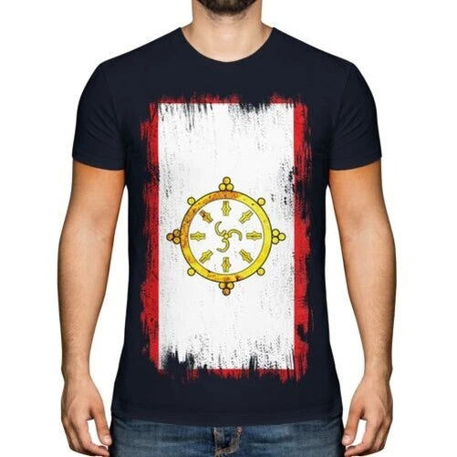 Sikkim Grunge Flag T-Shirt T-Shirt Top Football Gift Jersey Clothes