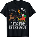 Funny Christmas Cat T-Shirt for Women - Santa Design for Cat Lovers