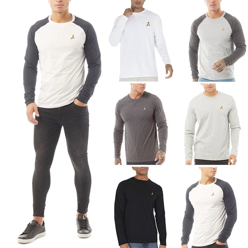 Mens T Shirts BRAVE SOUL Long Sleeve Regular Fit Top Crew Neck Casual Tee S-2XL