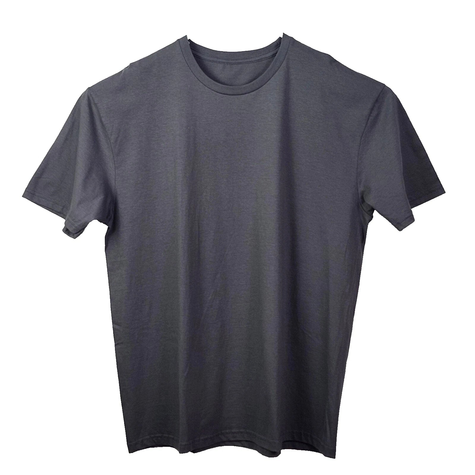 Unisex Crew Neck T-Shirt Short Sleeve Charcoal Cotton Soft Style X-Large