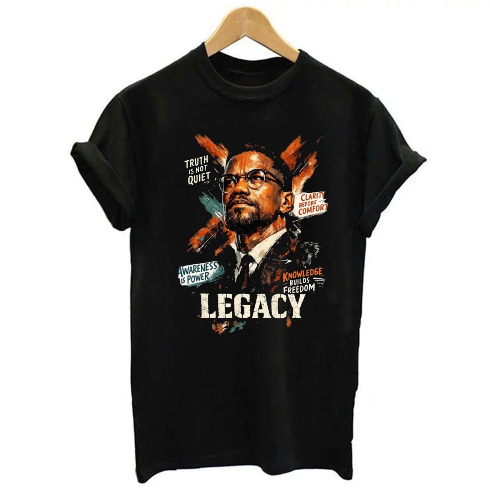 Vintage Malcolm X Legacy T-shirt, Malcolm X Graphic Tee, Black History Tee