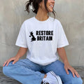 Restore Britain T-Shirt Patriotic Vintage UK Map British Statement Gift Party