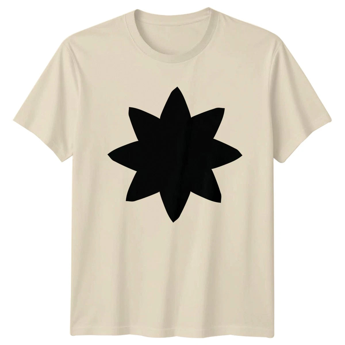 Minimalist Eight Petal Flower Silhouette T-Shirt Minimalism Abstract Graphic