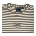 Vintage Mossimo T Shirt Center Graffiti Logo Embroidered Size Large Striped Tee