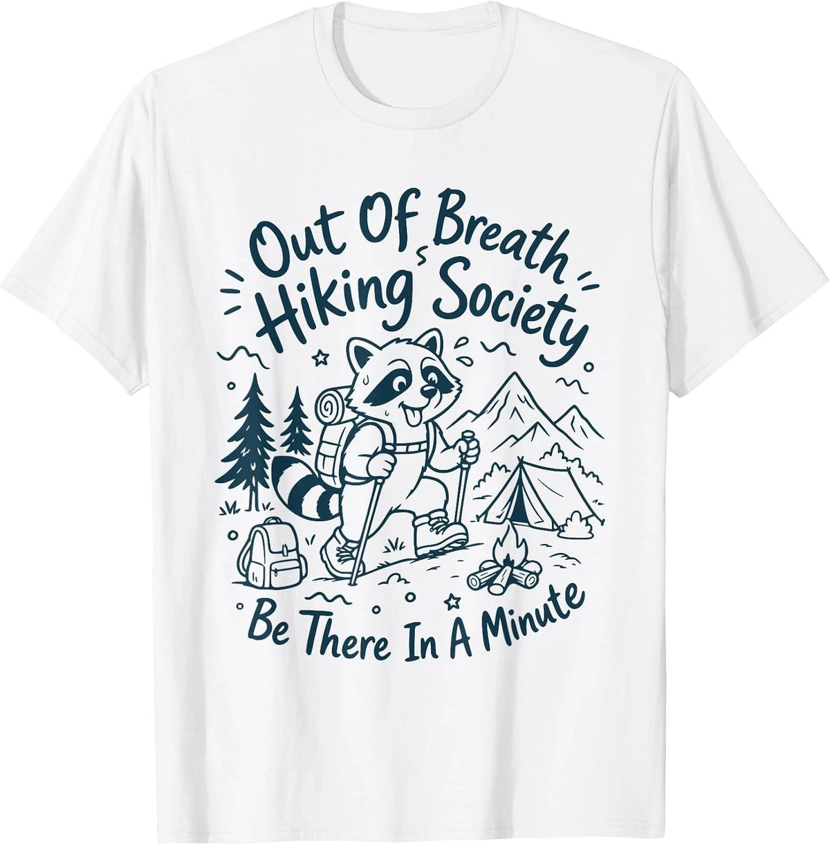 Funny Raccoon Hiking T-Shirt for Outdoor Enthusiasts - Unisex Design