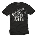 Rock Music Band Mens T-Shirt with Rockabilly Guitar - Mens Punk Shirt