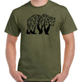 Bear T-Shirt Tree Mens Funny Abstract Art Wild Animal Top Outdoors Trekking Top